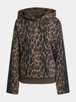 adidas Animal Seasonal Essentials Leopard Print French Terry Hoodie With 3-Stripes Outlet