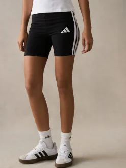 adidas Black 3 Stripe Bike Shorts Hot