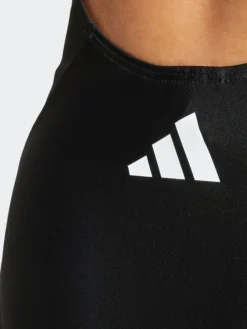 adidas Black 3 Stripe V Back Swimsuit Best