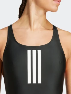 adidas Black 3 Stripe V Back Swimsuit Best
