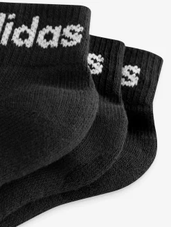 adidas Linear Ankle Cushioned Socks 3 Pack Black Best