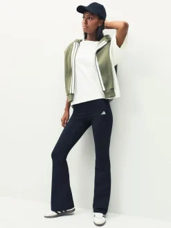 adidas Black Small Logo Flare Leggings Hot