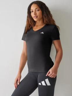 adidas Black Workout Essentials V-Neck T-Shirt Hot