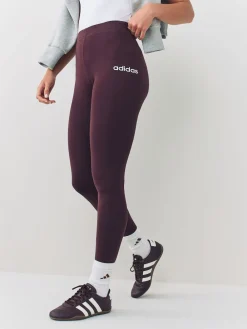 adidas Essentials Linear Cotton Leggings Brown