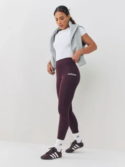 adidas Essentials Linear Cotton Leggings Brown