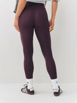adidas Essentials Linear Cotton Leggings Brown