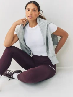 adidas Essentials Linear Cotton Leggings Brown