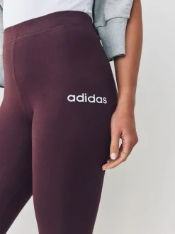 adidas Essentials Linear Cotton Leggings Brown