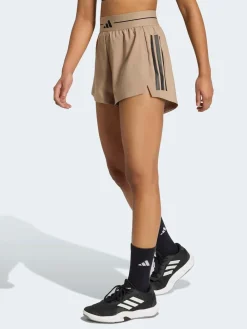 adidas Hyperglam 3-Stripes Woven Shorts Brown Clearance