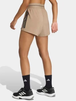 adidas Hyperglam 3-Stripes Woven Shorts Brown Clearance