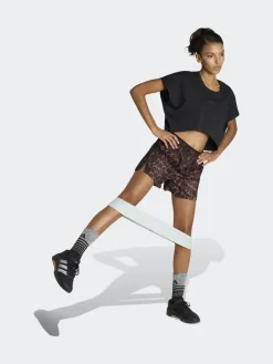 adidas Workout Essentials Leopard Woven Shorts Brown Online