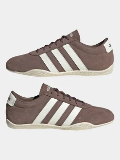 adidas Brown/White Grand Court Lo Trainers New