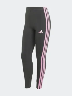 adidas Dark Grey Essentials 3-Stripes Cotton Leggings Online