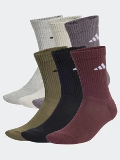 adidas Green Logo Crew Socks 6 Pack Outlet