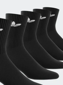 adidas Originals Black Dark Trefoil Crew Socks 6 Pack Sale