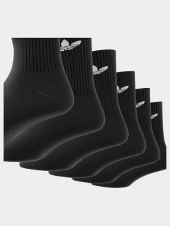 adidas Originals Black Dark Trefoil Crew Socks 6 Pack Sale
