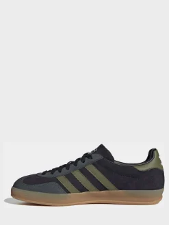 adidas originals Black/Green Gazelle Indoor Trainers New