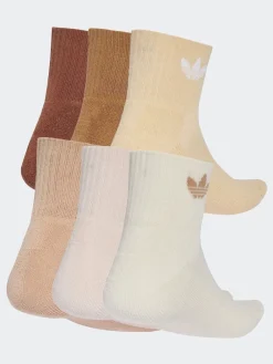 adidas originals 6 Pack Ankle Socks Brown Clearance