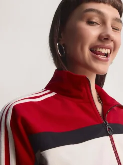 adidas originals Red Blocking Regular Fit Track Jacket Clearance