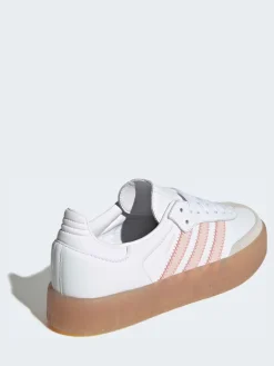 adidas originals White/Pink Sambae W Trainers Online