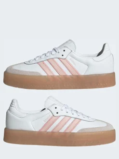adidas originals White/Pink Sambae W Trainers Online