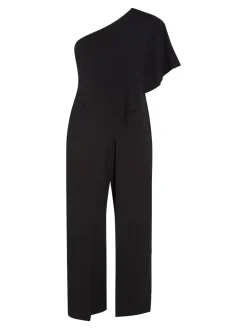 Adrianna Papell Black One Shoulder Jumpsuit Outlet
