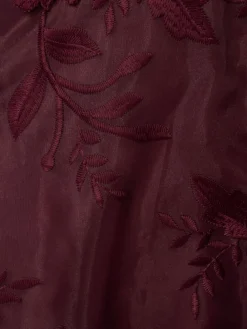 Adrianna Papell Purple Embroidered Ruffle Gown Best