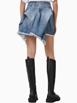 All Saints AllSaints Blue Crissy Denim 100% Cotton Skirt Clearance