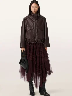 All Saints AllSaints Jen Tulle Skirt Red Best