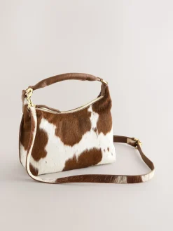 Next Leather Scooped Hand Held Bag Animal Clearance