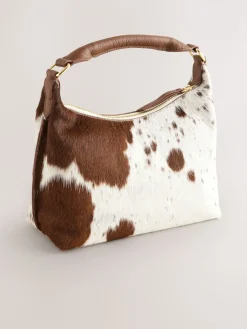 Next Leather Scooped Hand Held Bag Animal Clearance