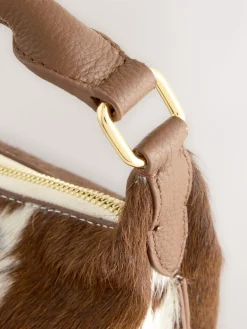 Next Leather Scooped Hand Held Bag Animal Clearance