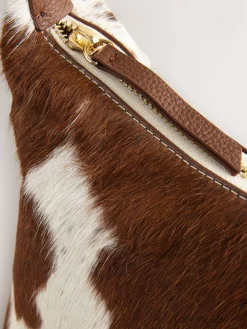 Next Leather Scooped Hand Held Bag Animal Clearance