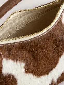 Next Leather Scooped Hand Held Bag Animal Clearance