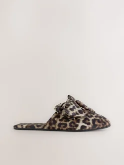 Next Animal Linen Blend Bow Mule Slippers Online