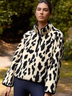 Next Active Printed Borg Jacket Animal Print Hot