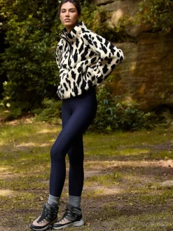 Next Active Printed Borg Jacket Animal Print Hot