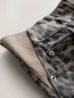 Next Maternity Barrel Denim Jeans Animal Print Hot