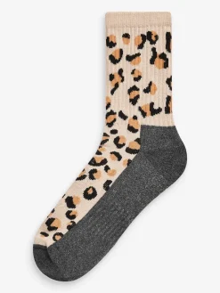 Next Active Sports Walking Ankle Socks 2 Pack Animal Print Outlet