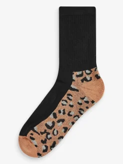 Next Active Sports Walking Ankle Socks 2 Pack Animal Print Outlet