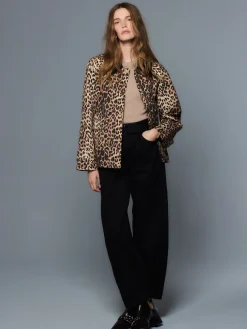 Next Animal Print Waxy Jacket with Cord Collar Best