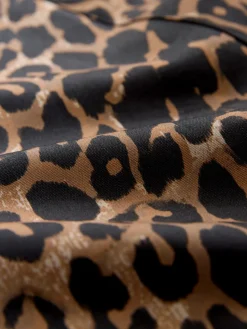 Next Animal Print Waxy Jacket with Cord Collar Best