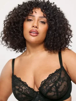 Ann Summers DD+ Non Pad Plunge Sexy Lace Underwired Bras 2 Pack Black