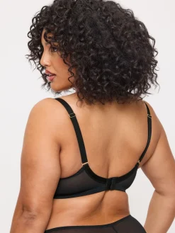 Ann Summers DD+ Non Pad Plunge Sexy Lace Underwired Bras 2 Pack Black