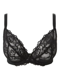 Ann Summers DD+ Non Pad Plunge Sexy Lace Underwired Bras 2 Pack Black