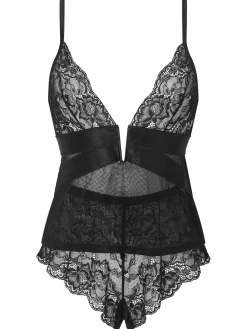 Ann Summers Gracious Lace & Mesh Cami Pyjamas Set Black Discount