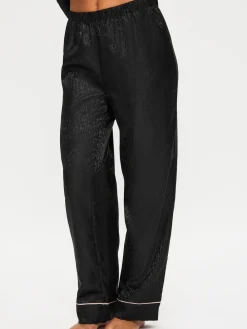 Ann Summers Signature Satin Long All Over Pyjamas Set Black Sale