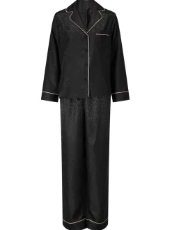 Ann Summers Signature Satin Long All Over Pyjamas Set Black Sale
