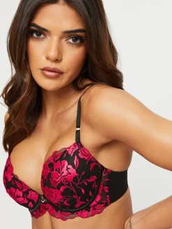 Ann Summers Black/Red Pad Balcony The Hero Non Pad Wired Bra Best