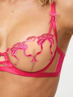 Ann Summers Pink Bound By Love Non Pad Balcony Bra Hot